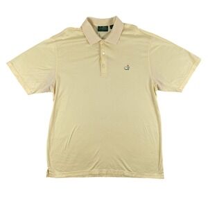 Amen Corner Masters Polo Shirt Mens XL Yellow Short Sleeve Golf Embroidered Logo